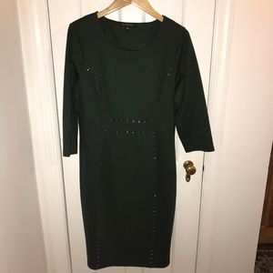 Green sheath dress